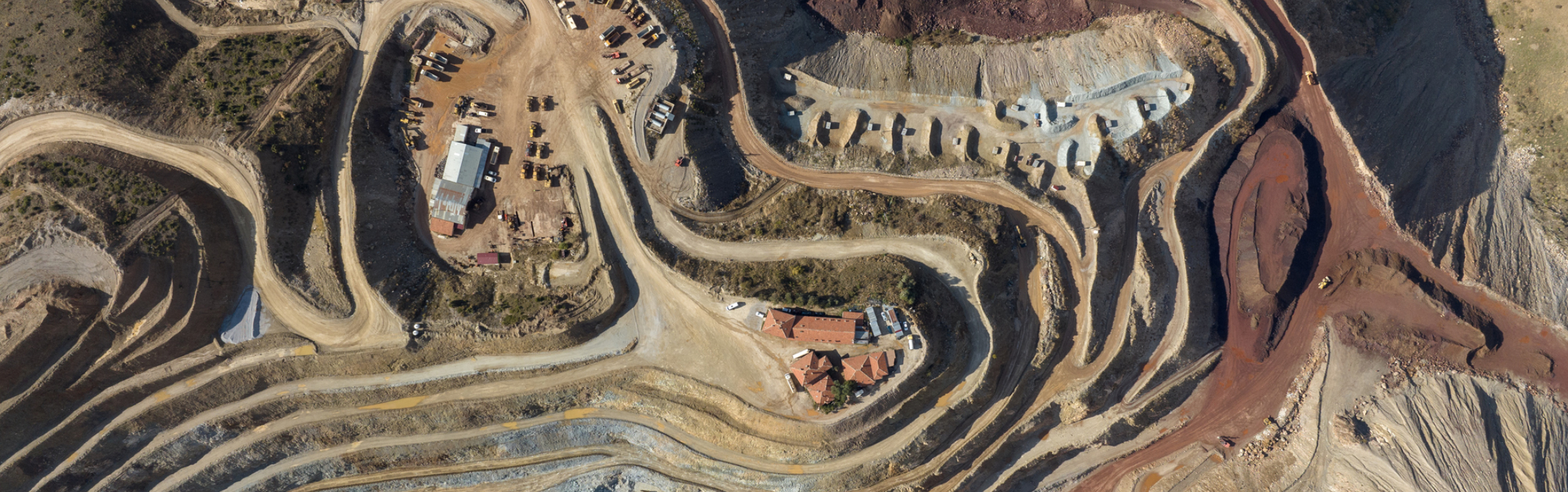 An aerial view of a mine.