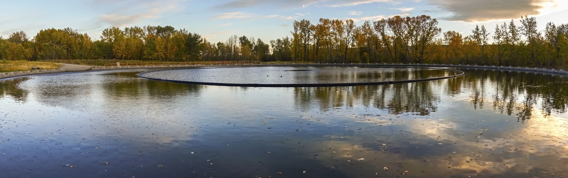 A stormwater management retention pool.