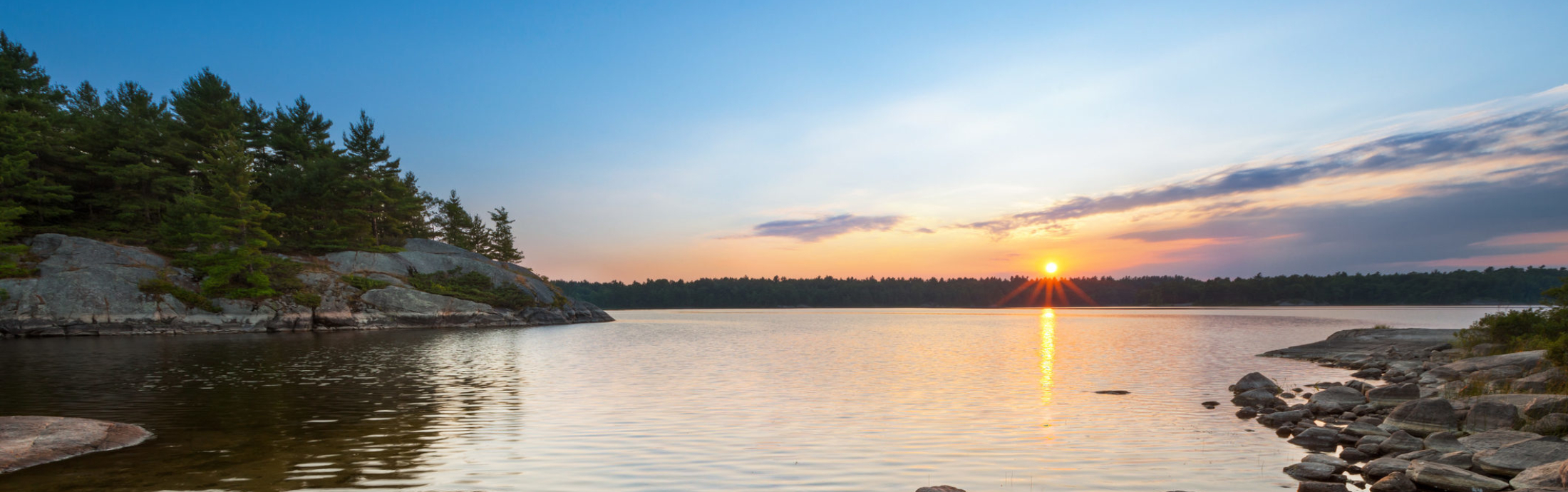 Sunset against Canadian landscape