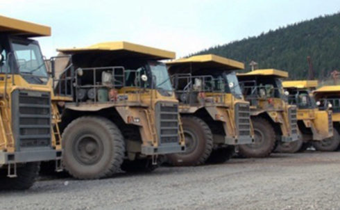 Large Dump trucks on Mining site