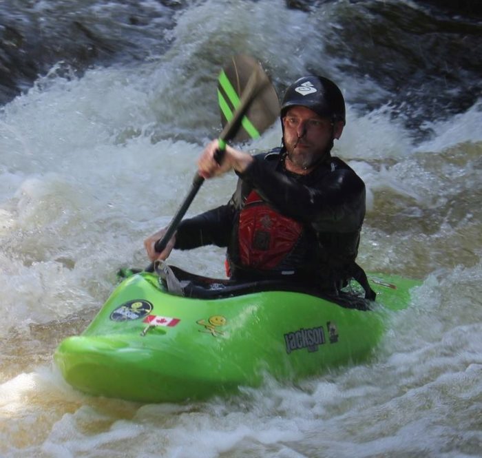 Derek Hillis kayaking